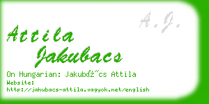 attila jakubacs business card